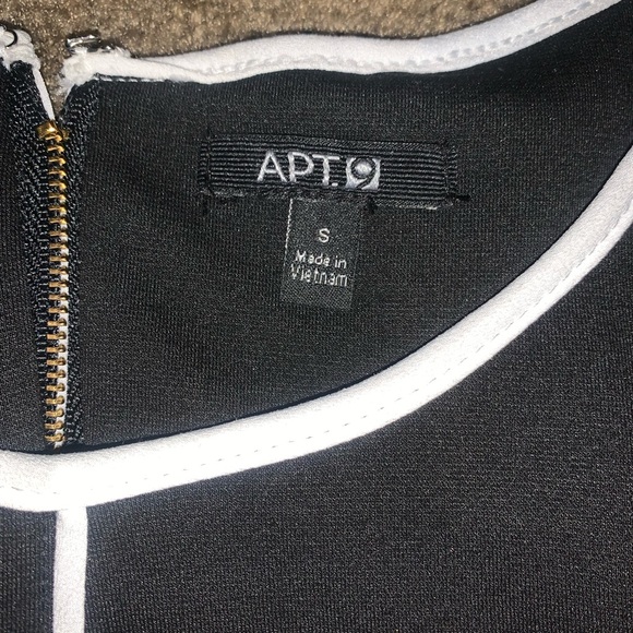 Apt. 9 Small Black & White Formal Symmetrical Sleeveless Zip Up Midi Dress - Picture 3 of 3